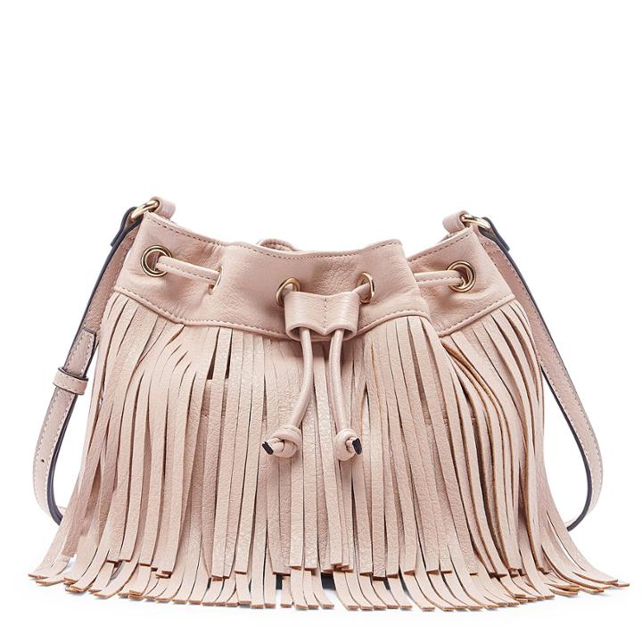 Sole Society Sole Society Jones Fringe Mini Bucket - Blush