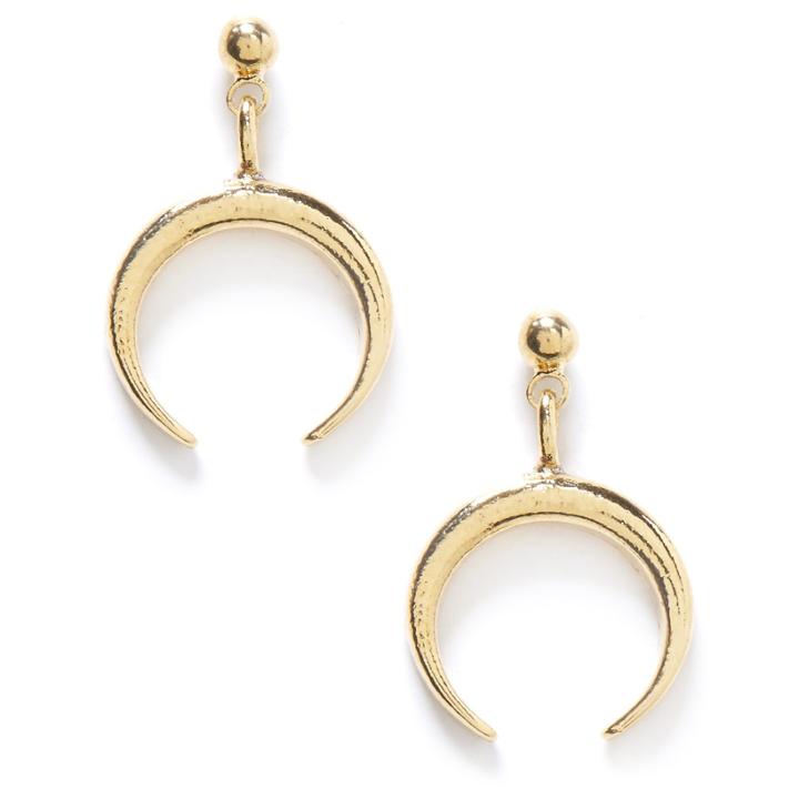 Sole Society Sole Society Plated Petite Crescent Earrings - Gold-one Size