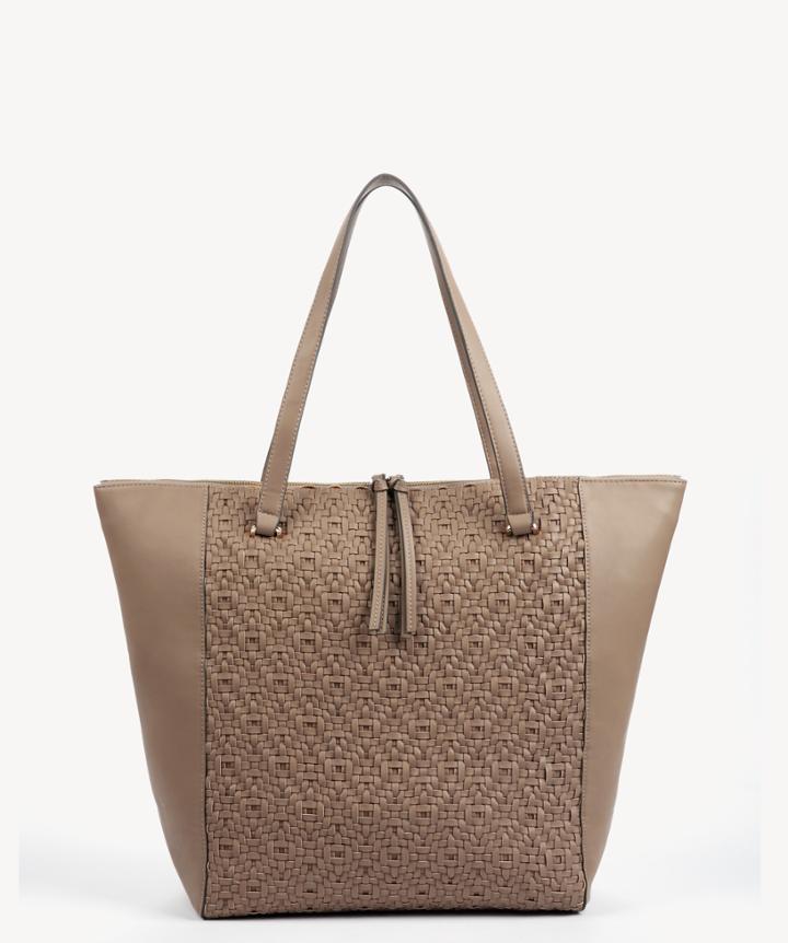 Sole Society Sole Society Clarice Tote Vegan Woven Tote - Taupe-one Size