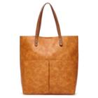 Sole Society Sole Society Clifton Vegan Double Pocket Tote - Cognac-one Size
