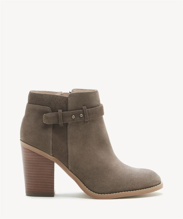 Sole Society Sole Society Lyriq Heeled Ankle Bootie Dark Taupe Size 10 Suede