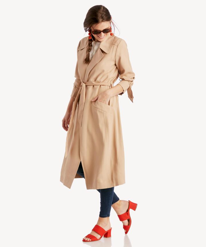 1. State 1. State Belted Trench Coat Classic Camel Size Extra Small From Sole Society