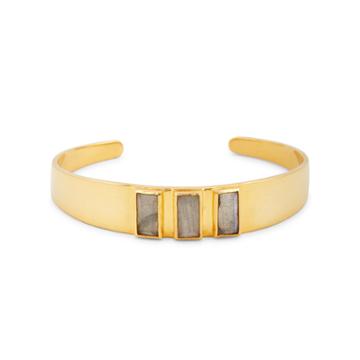 Karen London Karen London 24k Gold Plated Stone Cuff - Labradorite