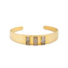 Karen London Karen London 24k Gold Plated Stone Cuff - Labradorite