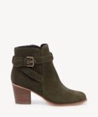 Sole Society Sole Society Paislee Buckle Strap Bootie Dark Olive Size 6 Suede