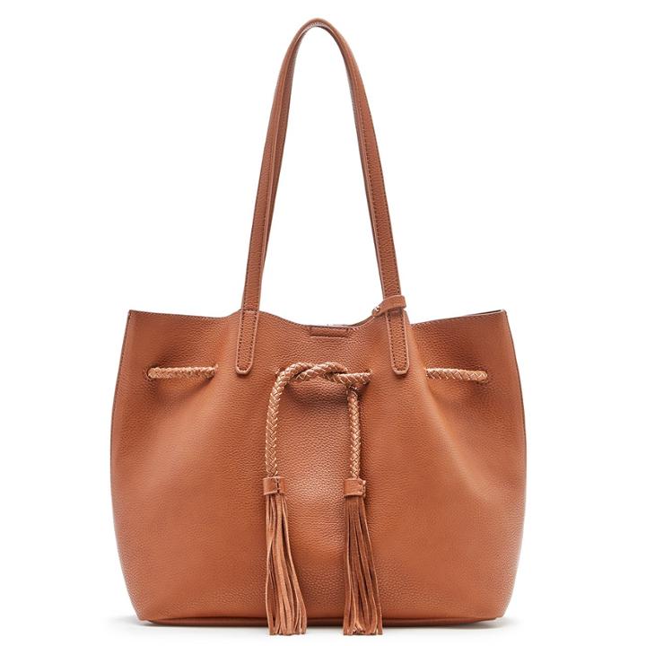 Sole Society Sole Society Costello Slouchy Tote W/ Whipstitch Detail - Cognac