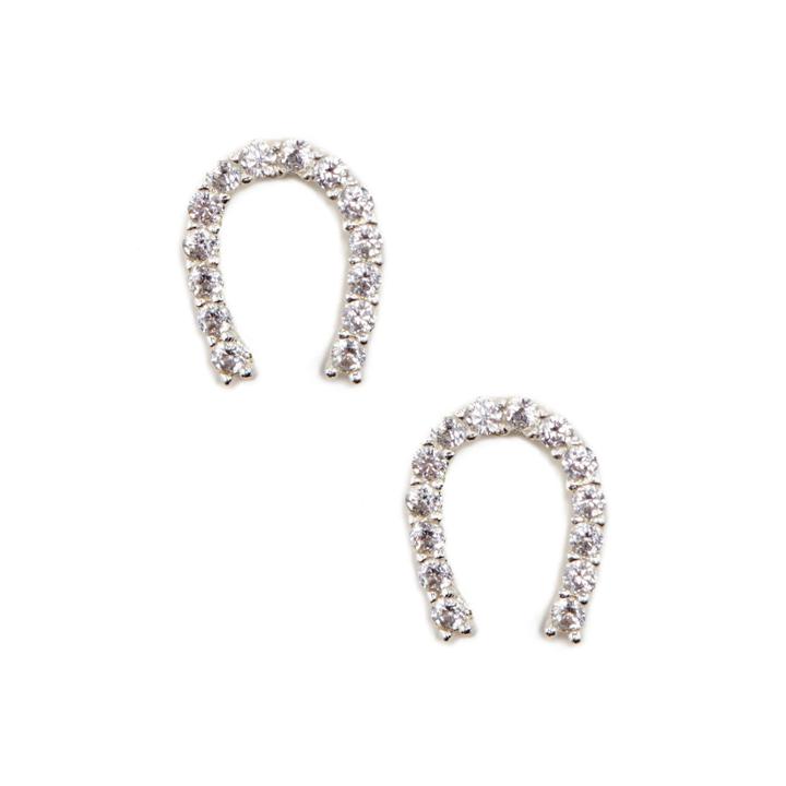 Sole Society Sole Society Mini Horseshoe Studs - Crystal