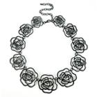 Sole Society Sole Society Rosette Statement Necklace - Black