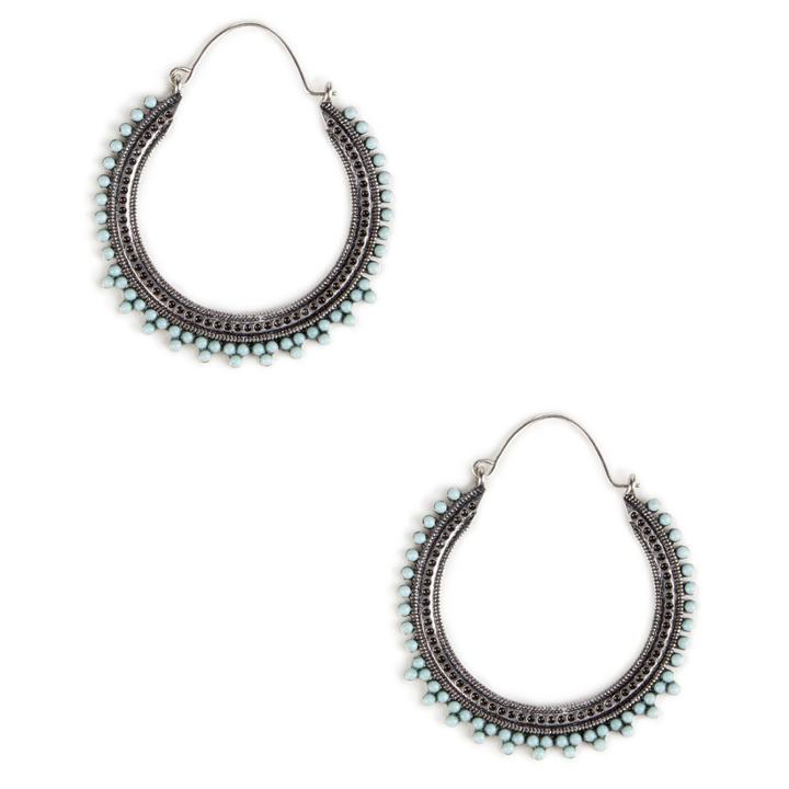 Sole Society Sole Society Aztec Deco Hoop Earring - Turquoise