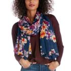 Sole Society Sole Society Tropical Printed Scarf - Navy Multi