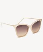 Sole Society Women's Dawn Cat Eye Sunglasses With Metal Detail Milky Beige One Size Plastic From Sole Society