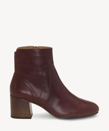 Corso Como Corso Como Women's Liza Block Heels Bootie Merlot Size 10 Leather From Sole Society