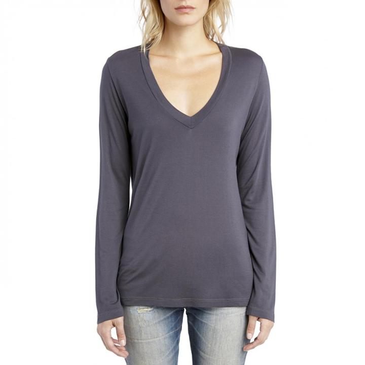 Stylesaint Stylesaint Beechwood Long Sleeved V-neck Tee - Slate-small