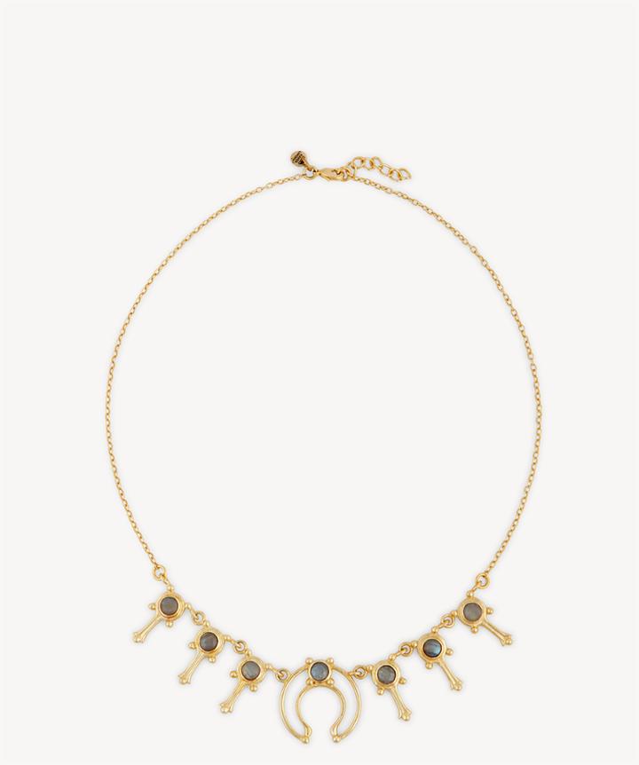 Karen London Karen London 24k Gold Plated Horn Pendant Necklace Labradorite One Size Os From Sole Society