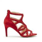 Sole Society Sole Society Alessa Caged High Heel Sandal - Red-6.5