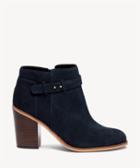 Sole Society Sole Society Lyriq Heeled Ankle Bootie Ink Navy Size 11 Suede