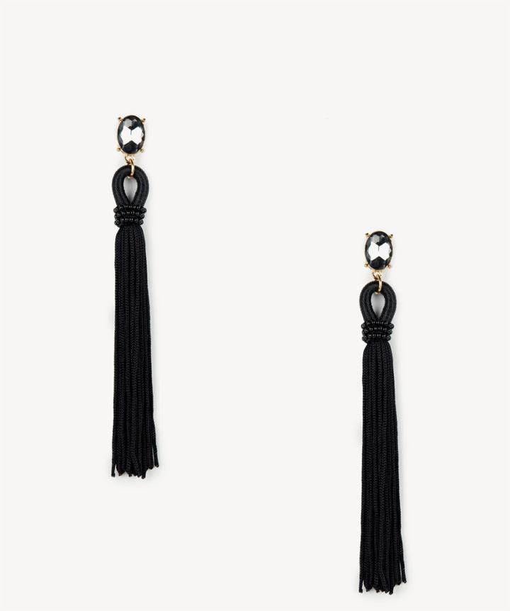 Sole Society Sole Society Long Tassel Drop Earrings Black One Size Os