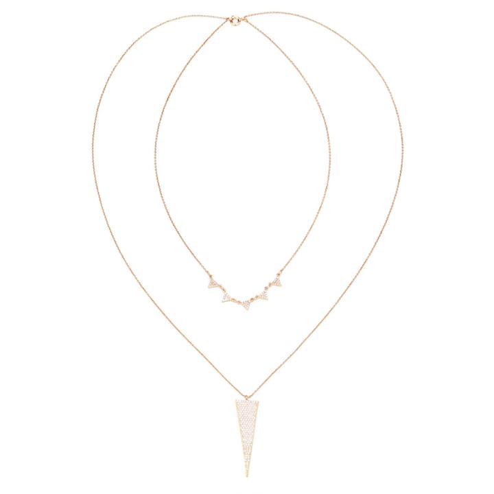 Sole Society Sole Society Multi Row Crystal Dager Necklace - Crystal-one Size