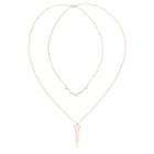 Sole Society Sole Society Multi Row Crystal Dager Necklace - Crystal-one Size