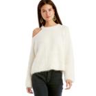 1. State 1. State Shoulder Cut Out Sweater W/ Eyelash - Antique White-xs