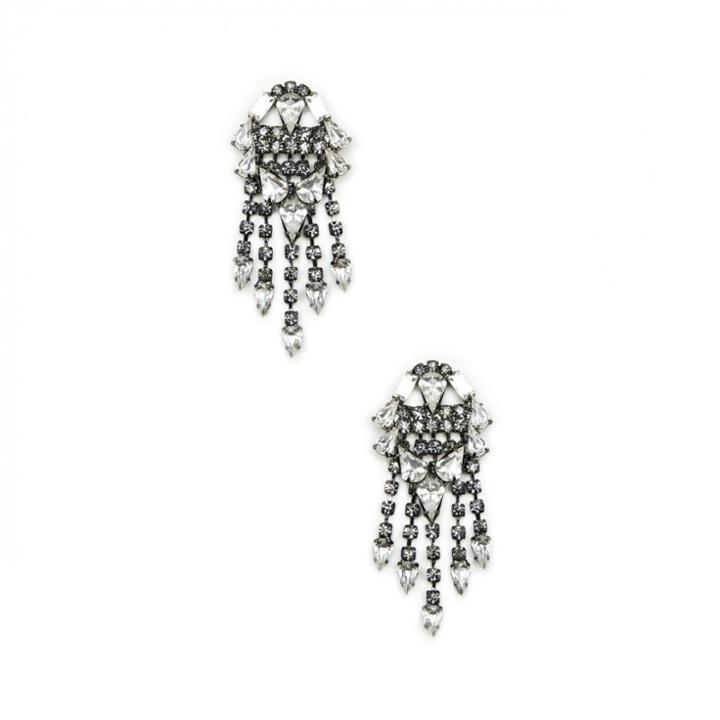 Sole Society Sole Society Crystal Fringe Earrings - Crystal-one Size