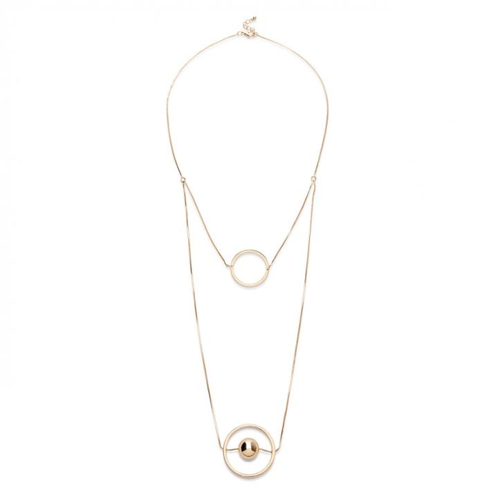 Sole Society Sole Society Modern Circles Layered Necklace - Gold-one Size