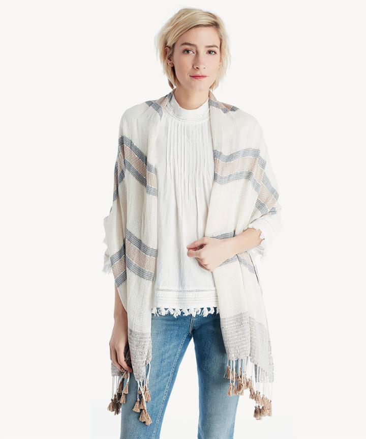 Sole Society Sole Society Embellished Knit Scarf With Tassels