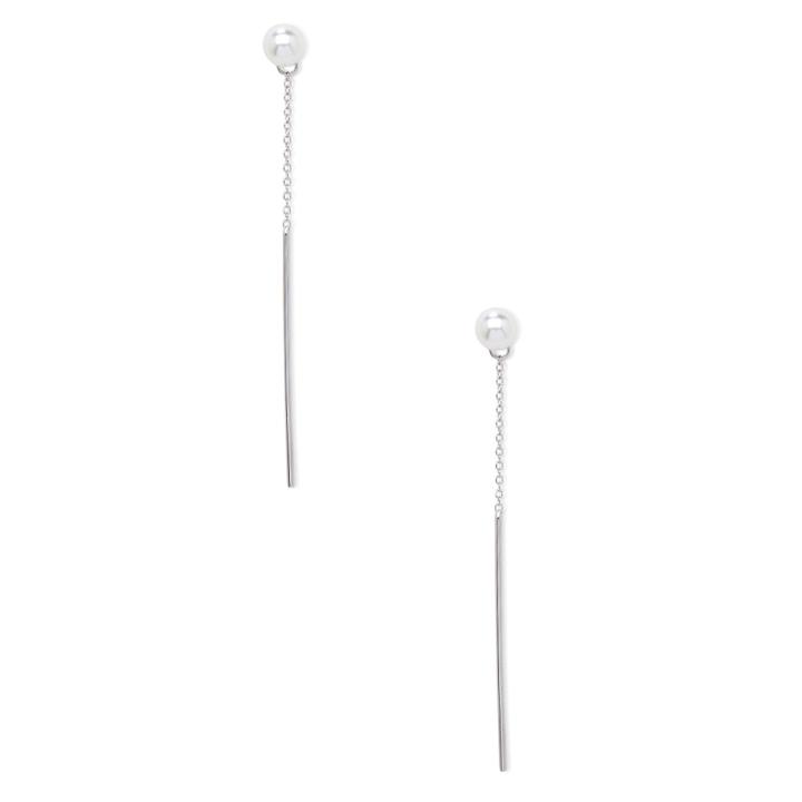 Sole Society Sole Society Front To Back Pearl Earring - Silver