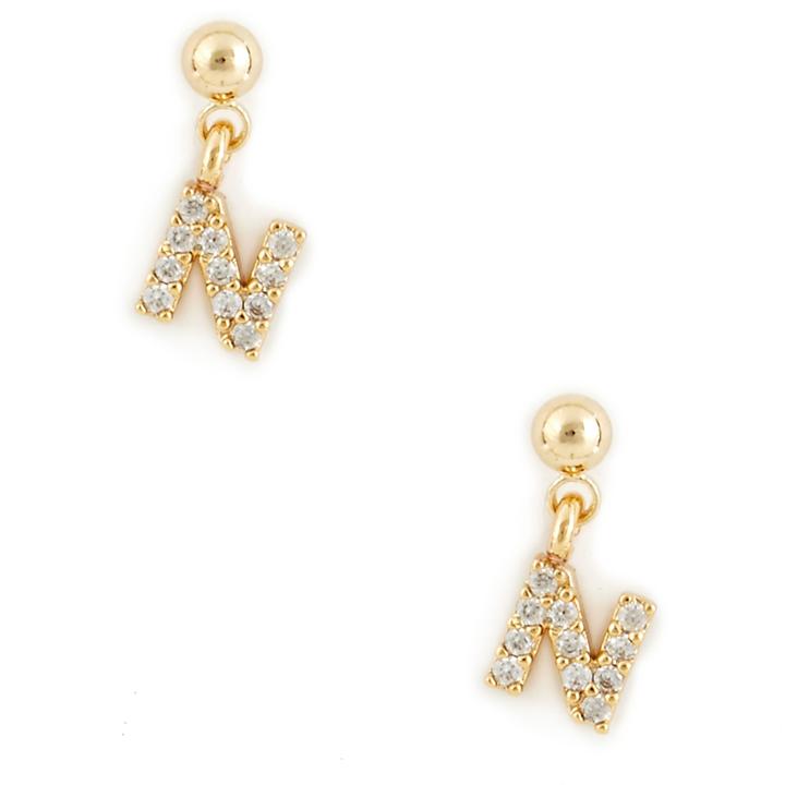 Sole Society Sole Society Dainty Initial Earrings - Gold
