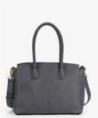 Sole Society Sole Society Lexington Whipstitch Handle Satchel Bag Slate Blue Vegan Leather