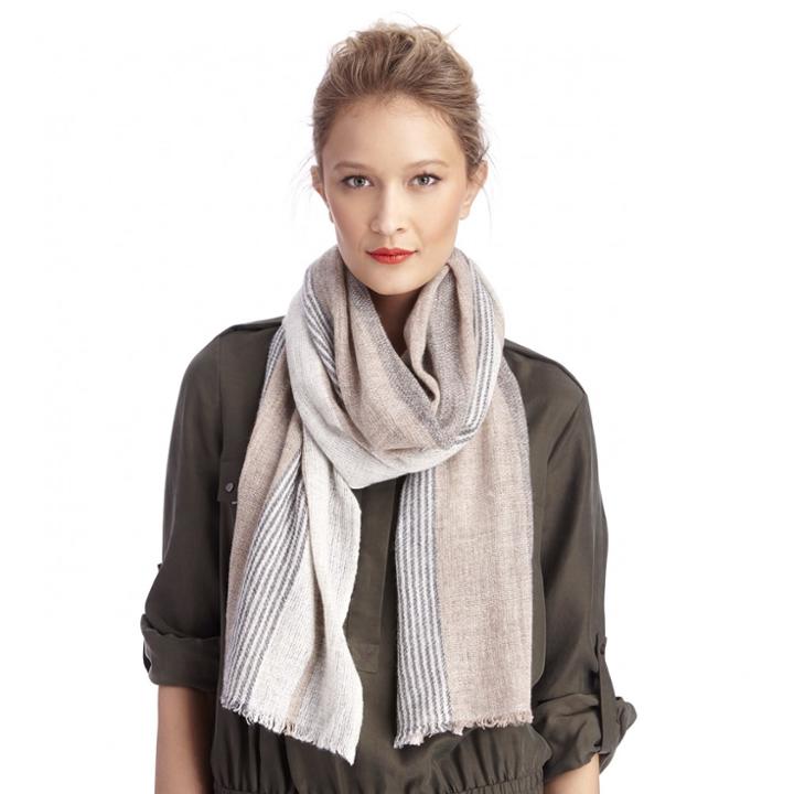 Sole Society Sole Society Stripe Cashmere Scarf - Natural-one Size