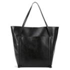 Sole Society Sole Society Harley Front Pocket Vegan Leather Tote - Black-one Size