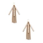 Sole Society Sole Society Crystal And Fringe Drop Earrings - Gold