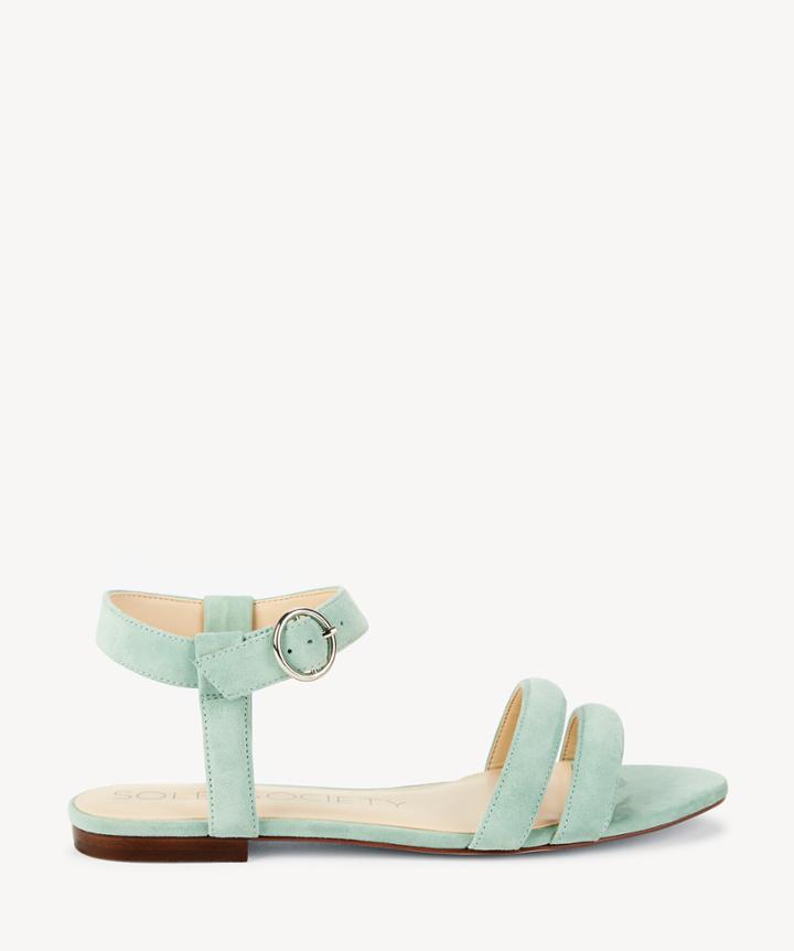 Sole Society Sole Society Malie Ankle Strap Sandals Sage Green Size 5 Suede