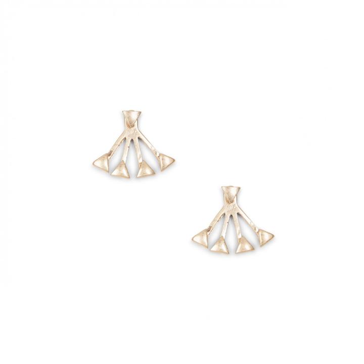 Sole Society Sole Society Geo Front To Back Studs - Antique Gold