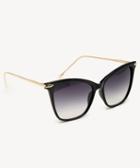 Sole Society Women's Dawn Cat Eye Sunglasses With Metal Detail Black One Size Plastic From Sole Society