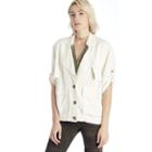 Moon River Moon River Rolled Up Sleeve Jacket - White-xs