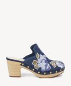 Sole Society Sole Society Madelina Studded Clogs Dark Blue/blue Multi Size 5 Suede