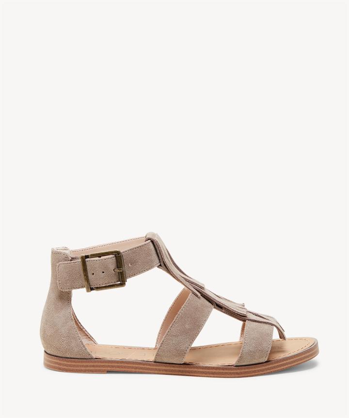 Sole Society Sole Society Fauna Fringe Flats Sandals Taupe Size 5 Suede