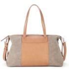 Sole Society Sole Society Greyson Mixed Material Satchel - Cognac Taupe-one Size