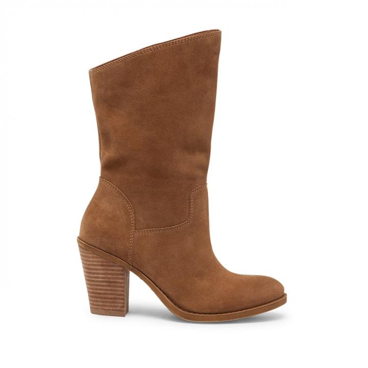 Lucky Brand Lucky Brand Emberleigh Heeled Suede Bootie - Sesame-7.5
