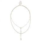 Sole Society Sole Society Dual Pyramid Layered Necklace - Silver-one Size