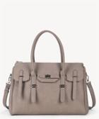 Sole Society Sole Society Miah Structured Buckle Weekender Bag Taupe Vegan Leather