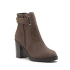 Sole Society Sole Society Jessy Nubuck Platform Bootie - Dark Grey-5.5