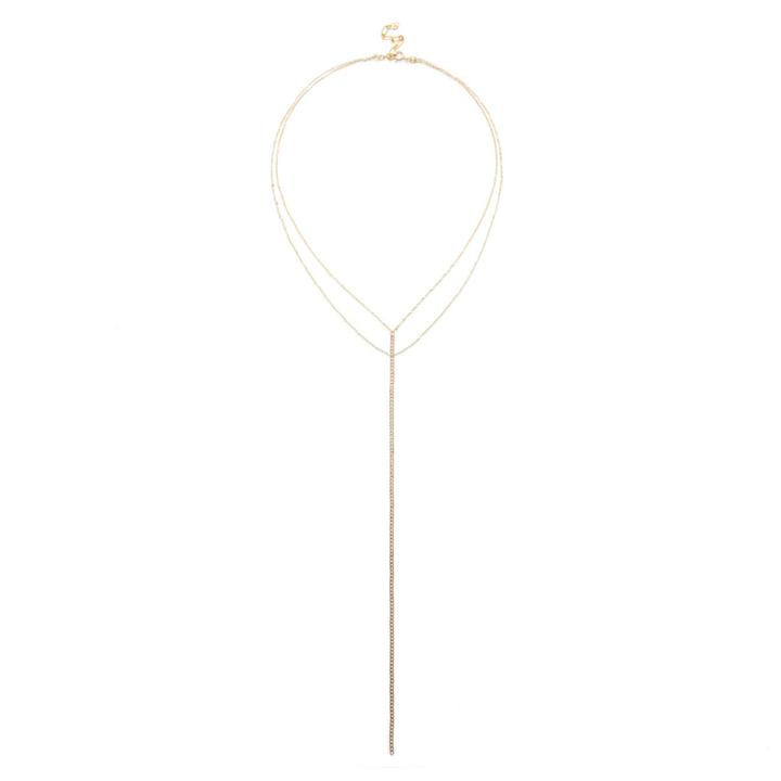 Sole Society Sole Society Dainty Layering Y Necklace - Gold