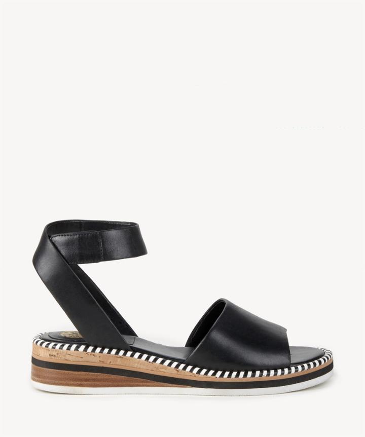 Vince Camuto Vince Camuto Mariena Ankle Strap Wedges Black Size 6.5 Leather From Sole Society