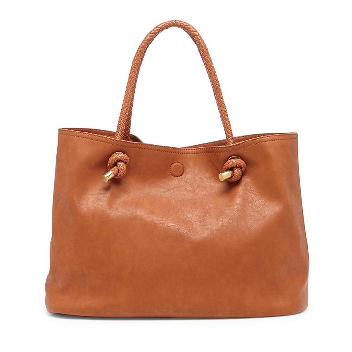 Sole Society Sole Society Shayne Braided Handle Tote - Cognac