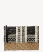 Sole Society Sole Society Jaam Clutch Fabric Black White