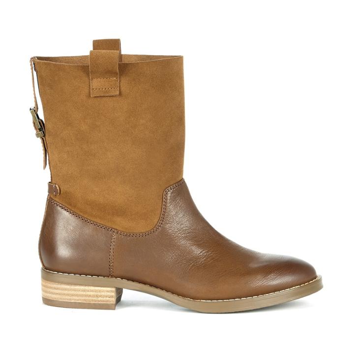 Sole Society Sole Society Jaclyn Leather & Suede Bootie - Vintage Cognac