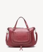 Sole Society Women's Destin Satchel Vegan Studded Whipstich In Color: Oxblood Bag Vegan Leather From Sole Society